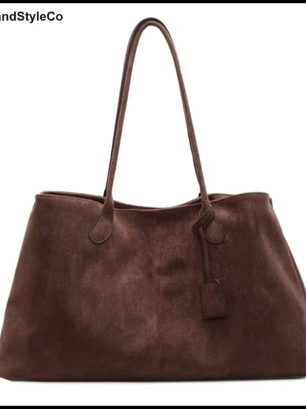 Faux Suede Tote Bag Large Hobo Handbag Magnetic Snap Work Travel